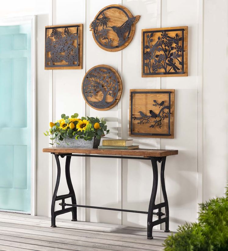 Plow & Hearth articles ménagers Arrangement floral imitation tournesol, citron et eucalyptus dans un pot de fleurs 0BNZ2426