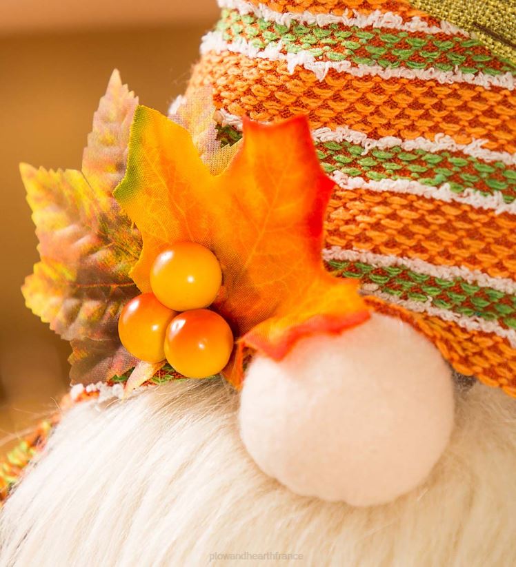 Plow & Hearth articles ménagers Gnome de récolte en peluche avec décor de table en panier 0BNZ2455