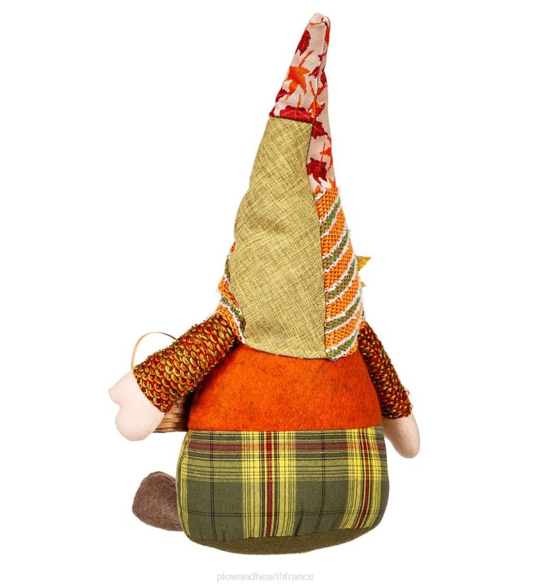 Plow & Hearth articles ménagers Gnome de récolte en peluche avec décor de table en panier 0BNZ2455