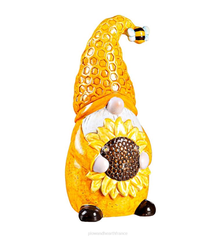 Plow & Hearth articles ménagers Gnome en nid d'abeille en céramique éclairé 0BNZ2383