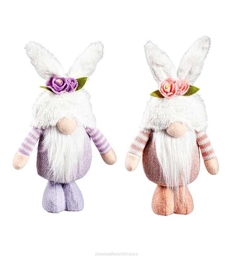 Plow & Hearth articles ménagers Gnomes en peluche avec oreilles de lapin, lot de 2 0BNZ2394
