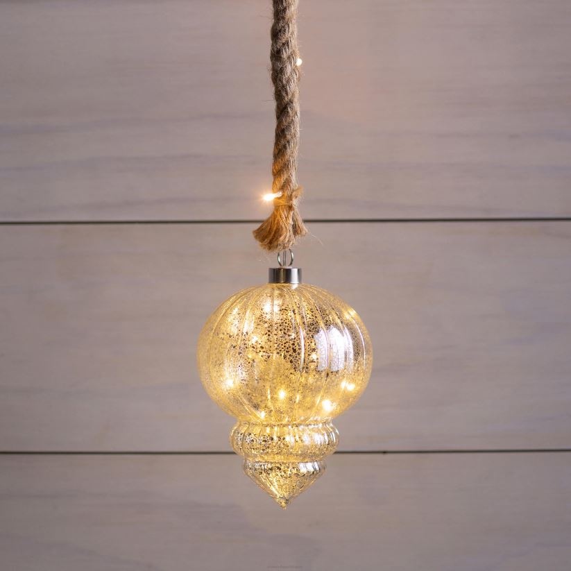 Plow & Hearth articles ménagers Lumière d'ornement à fleuron en verre suspendu 0BNZ2323