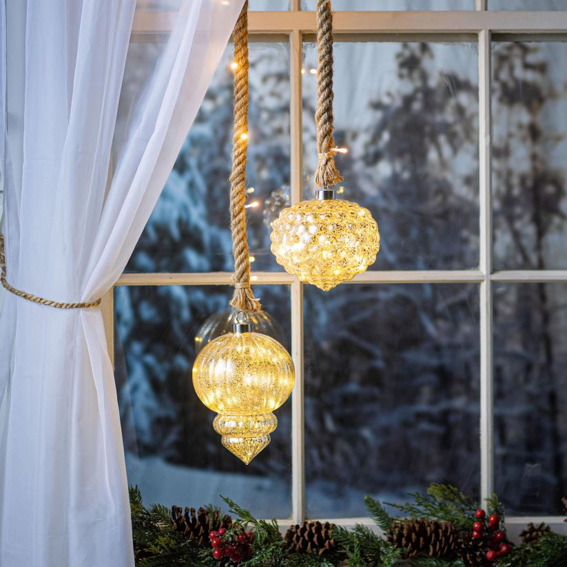 Plow & Hearth articles ménagers Lumière d'ornement à fleuron en verre suspendu 0BNZ2323