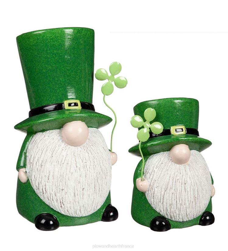 Plow & Hearth articles ménagers St. gnomes de la Saint-Patrick, ensemble de 2 0BNZ2452