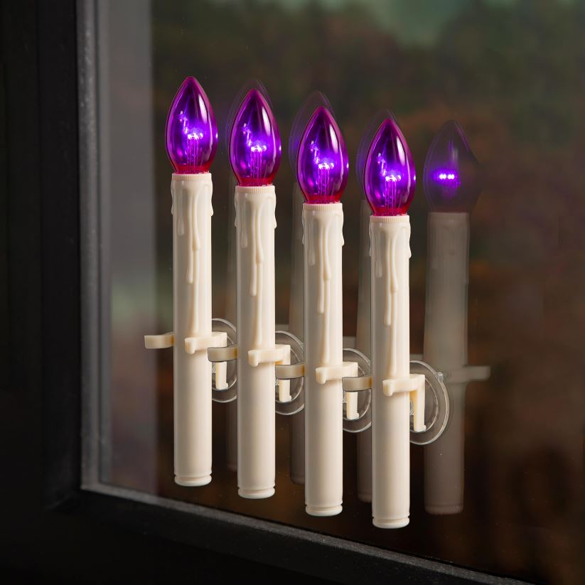 Plow & Hearth articles ménagers bougies à ventouse d'Halloween à piles, lot de 4 - violettes 0BNZ2357