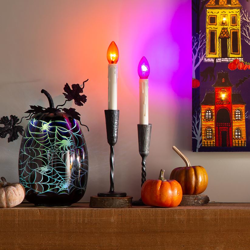 Plow & Hearth articles ménagers bougies à ventouse d'Halloween à piles, lot de 4 - violettes 0BNZ2357