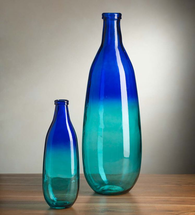 Plow & Hearth articles ménagers collection de vases allongés ombre bleue 0BNZ2459