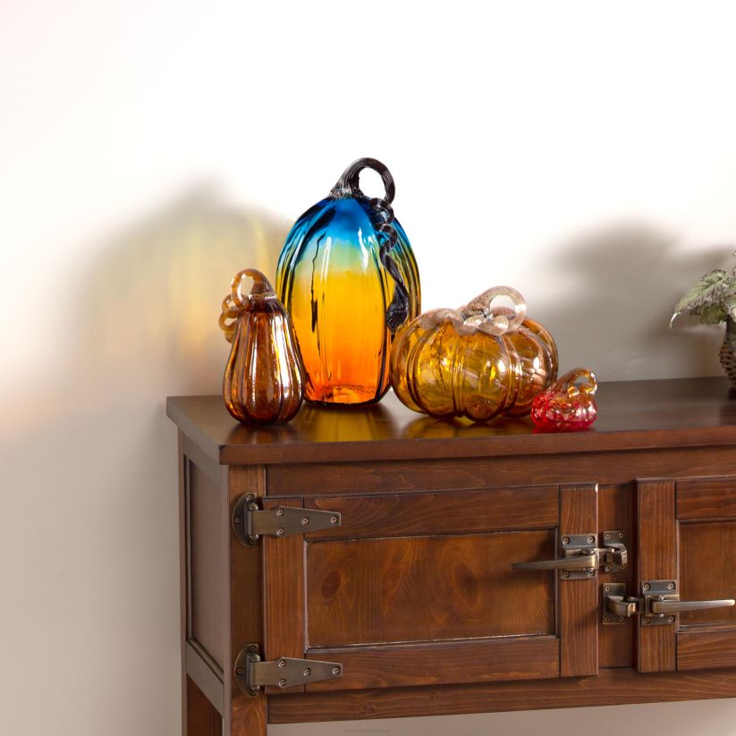 Plow & Hearth articles ménagers décor de table citrouille en verre, lot de 4 0BNZ2359