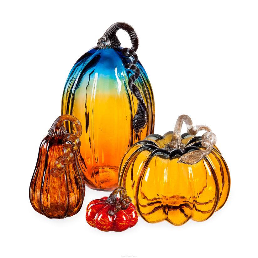 Plow & Hearth articles ménagers décor de table citrouille en verre, lot de 4 0BNZ2359