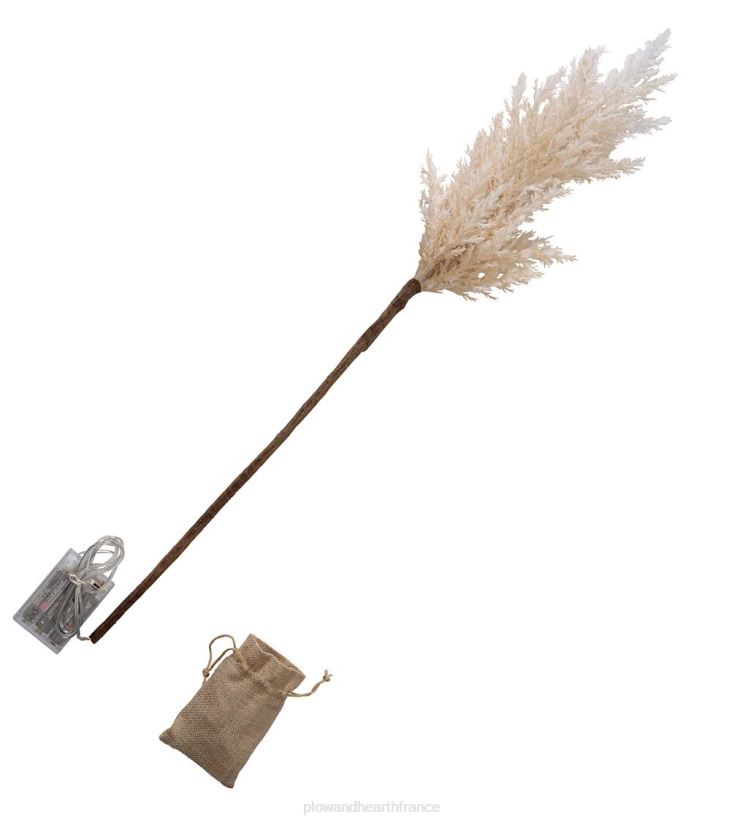 Plow & Hearth articles ménagers fausses branches d'herbe de pampa éclairées, ensemble de 2 - caramel 0BNZ2335