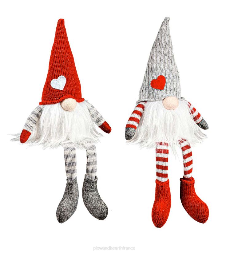 Plow & Hearth articles ménagers gnomes de Saint-Valentin éclairés avec jambes pendantes, ensemble de 2 0BNZ2389