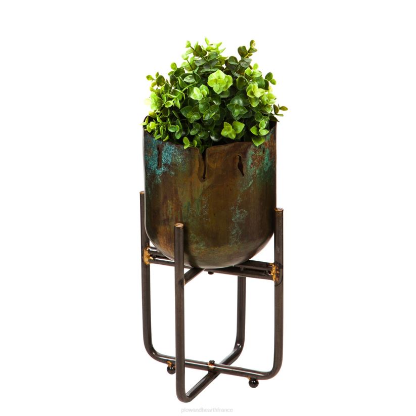 Plow & Hearth articles ménagers jardinières sur pied finition patine métallisée, lot de 3 0BNZ2486