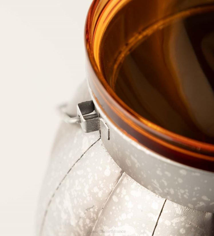 Plow & Hearth articles ménagers lanterne en métal citrouille d'Halloween avec bougie LED vacillante - argent 0BNZ2423