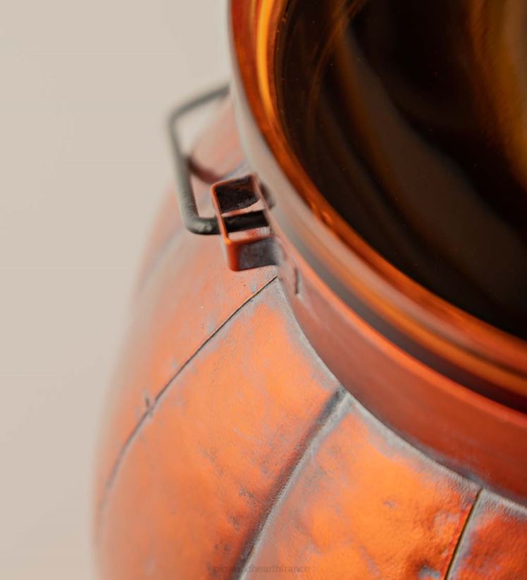 Plow & Hearth articles ménagers lanterne en métal citrouille d'Halloween avec bougie LED vacillante - argent 0BNZ2423