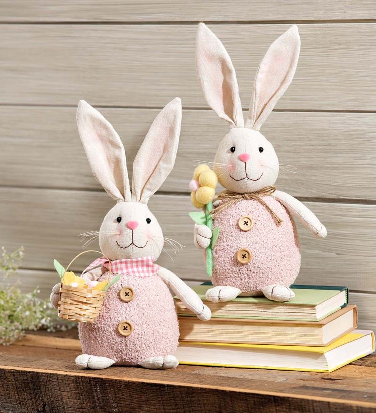 Plow & Hearth articles ménagers lapins de table printaniers, lot de 2 0BNZ2396