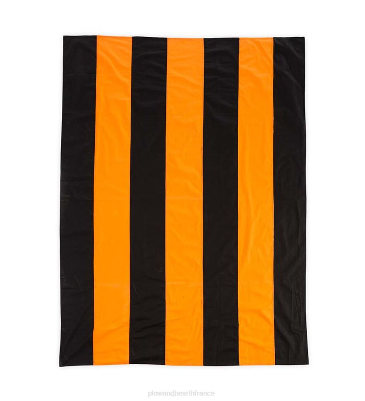 Plow & Hearth articles ménagers nappe halloween à rayures en coton orange et noir 0BNZ2409