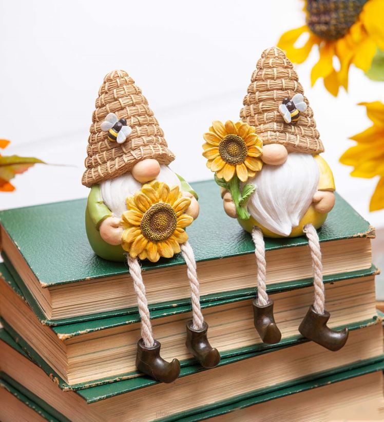 Plow & Hearth articles ménagers paire de gnomes aux pattes pendantes - tournesol 0BNZ2385