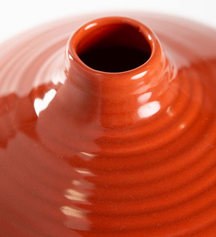 Plow & Hearth articles ménagers petit vase rond d’Alexandrie en argile fait à la main - bleu 0BNZ2448