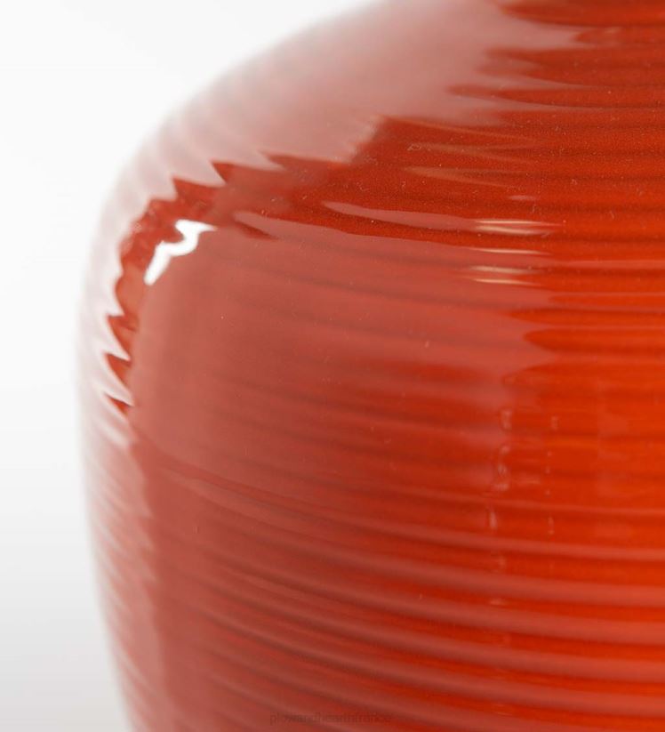 Plow & Hearth articles ménagers petit vase rond d’Alexandrie en argile fait à la main - bleu 0BNZ2448