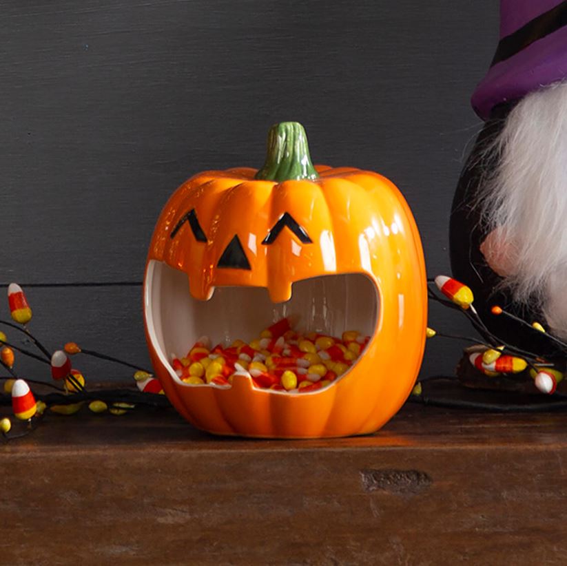 Plow & Hearth articles ménagers plats à bonbons à la citrouille en céramique, lot de 2 0BNZ2377