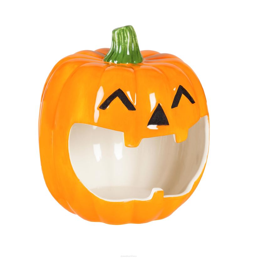 Plow & Hearth articles ménagers plats à bonbons à la citrouille en céramique, lot de 2 0BNZ2377