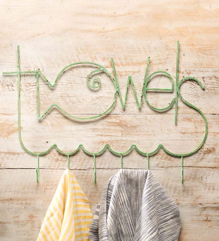 Plow & Hearth articles ménagers porte-serviettes en métal turquoise respectueux des poissons 0BNZ2467