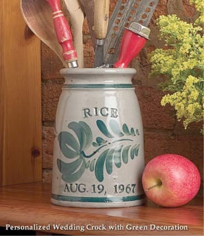 Plow & Hearth articles ménagers pot de mariage personnalisé en grès - vert 0BNZ2351