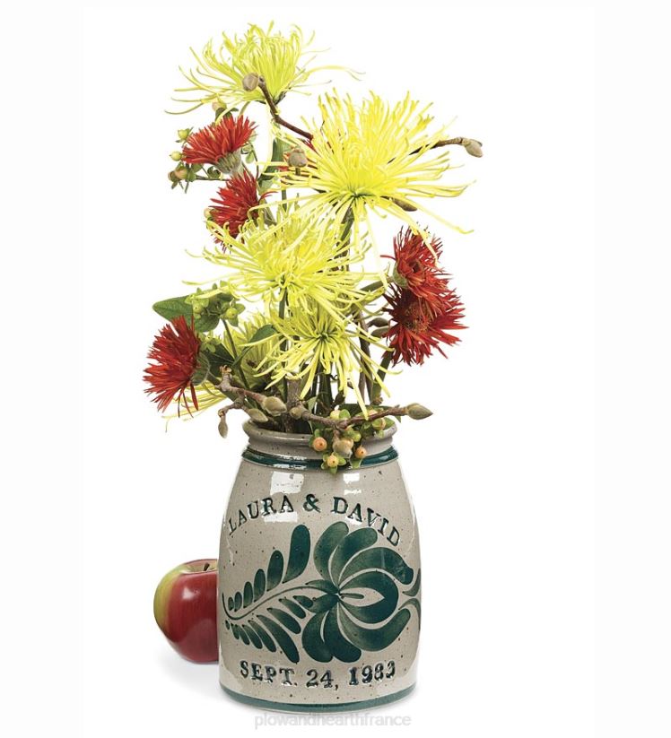 Plow & Hearth articles ménagers pot de mariage personnalisé en grès - vert 0BNZ2351