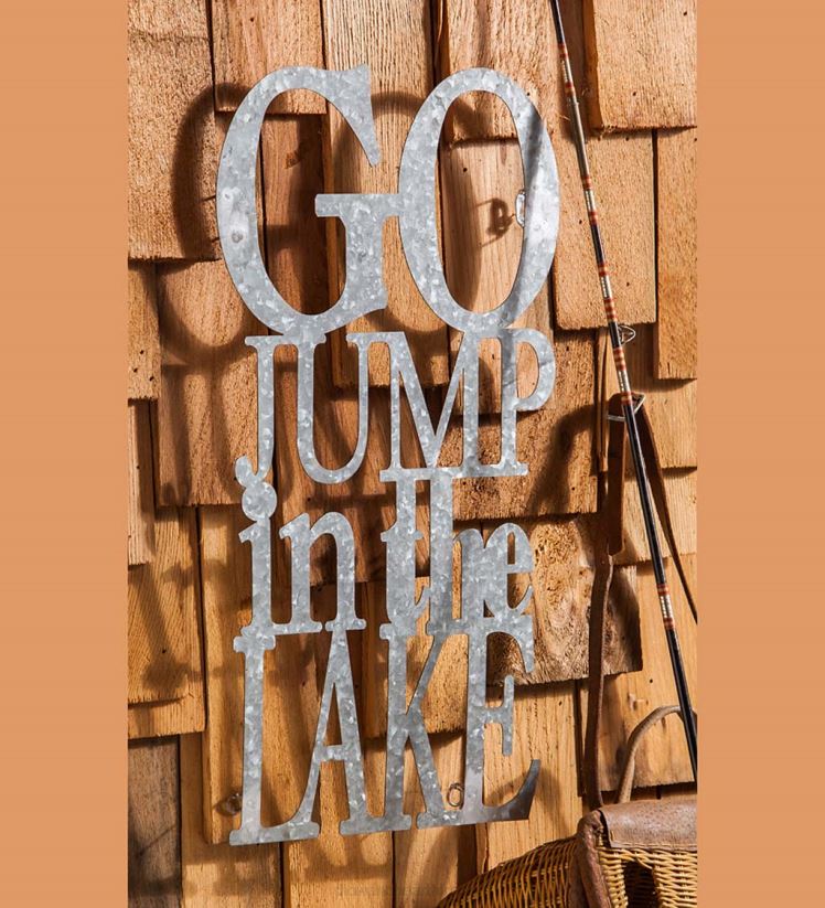 Plow & Hearth articles ménagers sauter dans le lac panneau en métal galvanisé 0BNZ2373