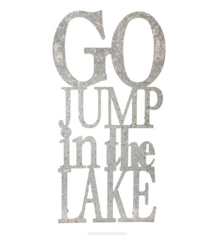 Plow & Hearth articles ménagers sauter dans le lac panneau en métal galvanisé 0BNZ2373