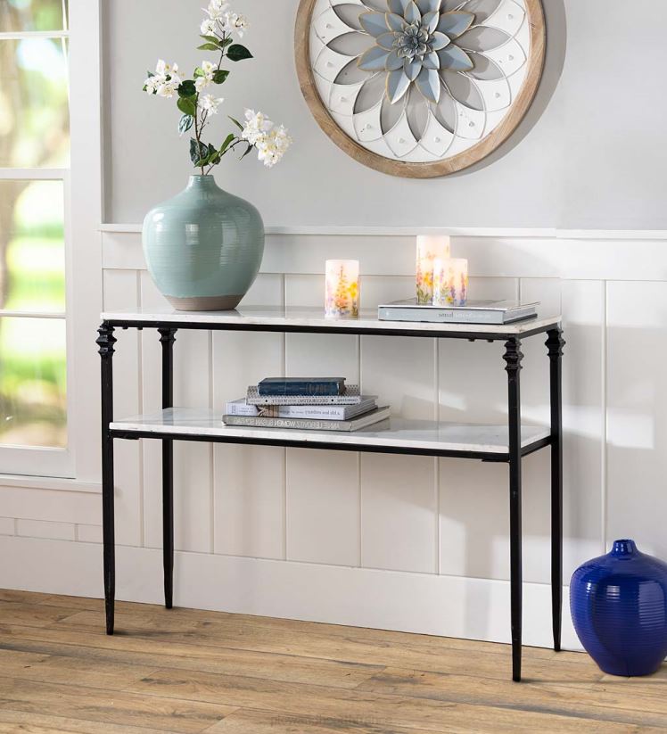 Plow & Hearth articles ménagers vase alexandria en argile ronde moyenne wythe bleu fait à la main - bleu wythe 0BNZ2436