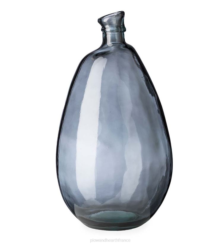 Plow & Hearth articles ménagers vase ballon en verre recyclé bleu fumé 0BNZ2393