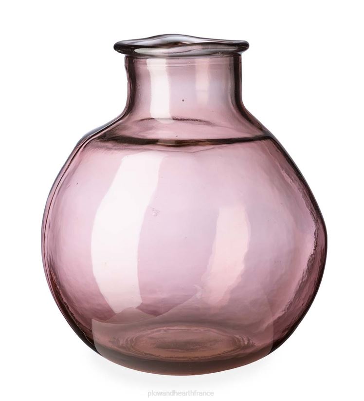 Plow & Hearth articles ménagers vase ballon ovale en verre recyclé - rose 0BNZ2465