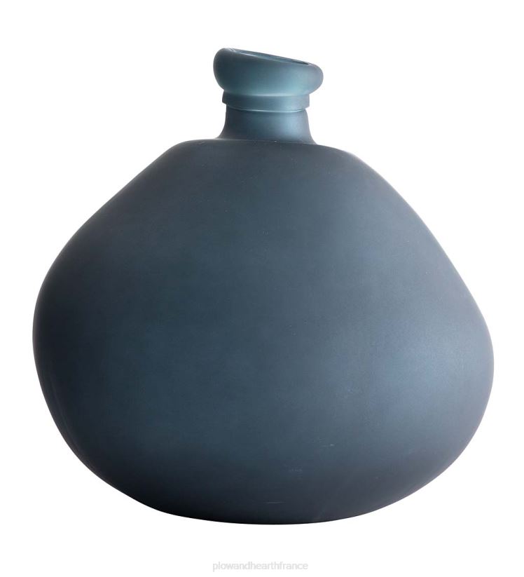 Plow & Hearth articles ménagers vase ballon rond en verre gris dépoli recyclé - gris 0BNZ2473