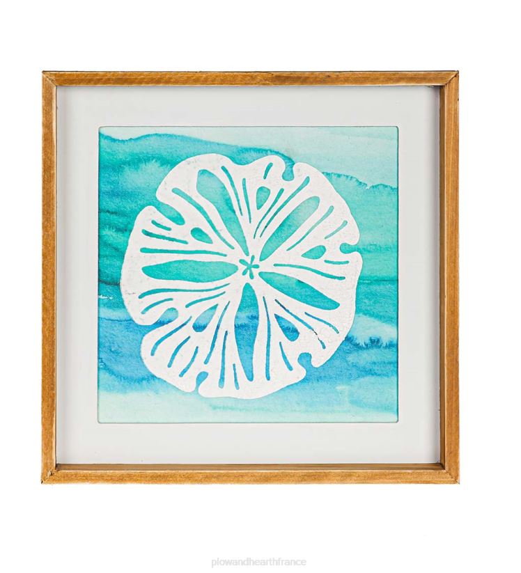 Plow & Hearth articles ménagers art mural encadré dollar de sable et étoile de mer, ensemble de 2 0BNZ2543