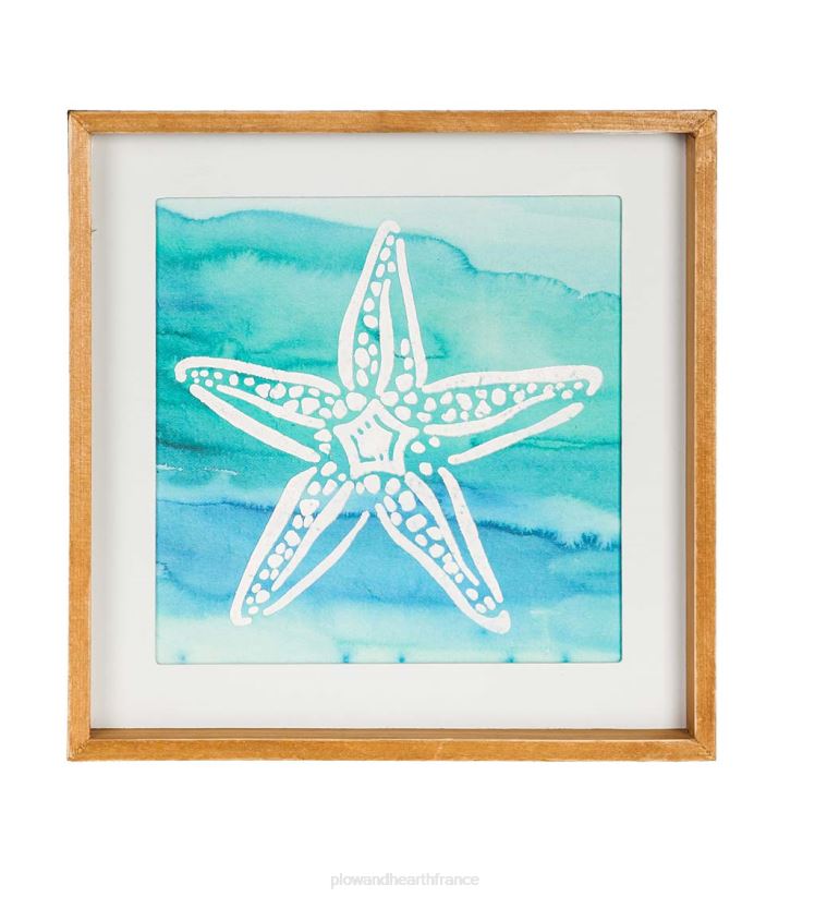 Plow & Hearth articles ménagers art mural encadré dollar de sable et étoile de mer, ensemble de 2 0BNZ2543