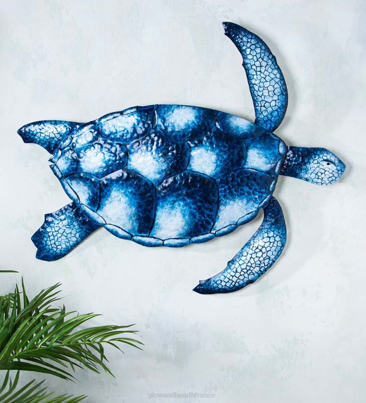 Plow & Hearth articles ménagers tortue de mer bleue et blanche posters 0BNZ2461