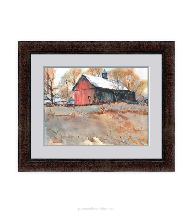 Plow & Hearth articles ménagers vieille grange de Cumington encadrée peinture d’art mural 0BNZ2524