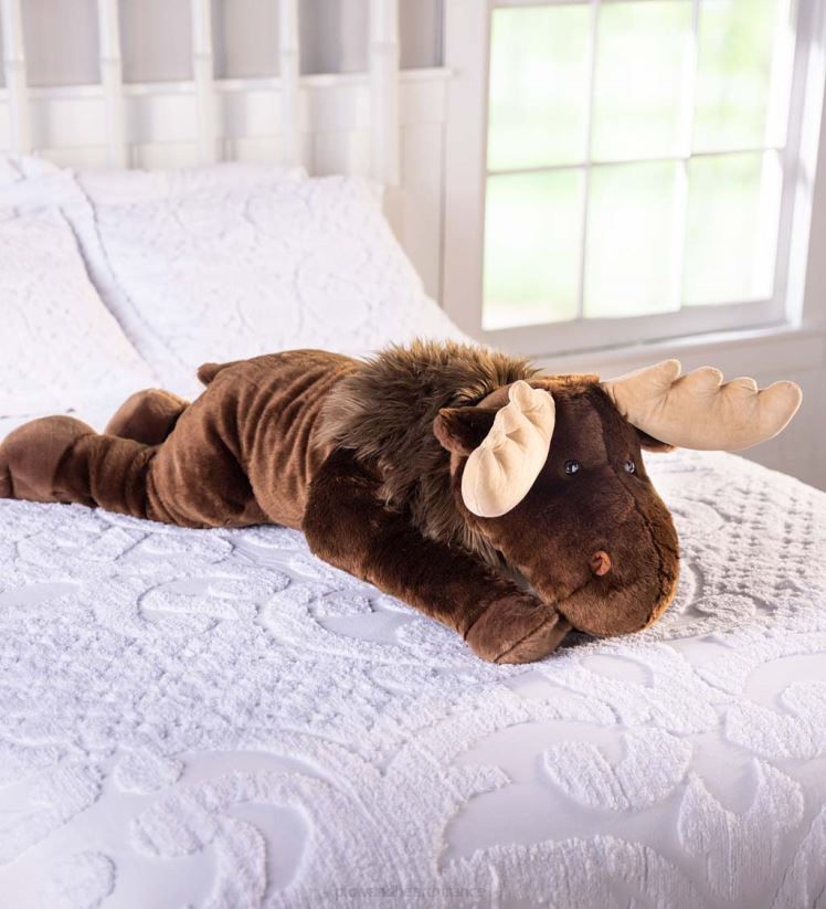 Plow & Hearth articles ménagers oreiller de corps animal câlin en peluche surdimensionné élan 0BNZ2491