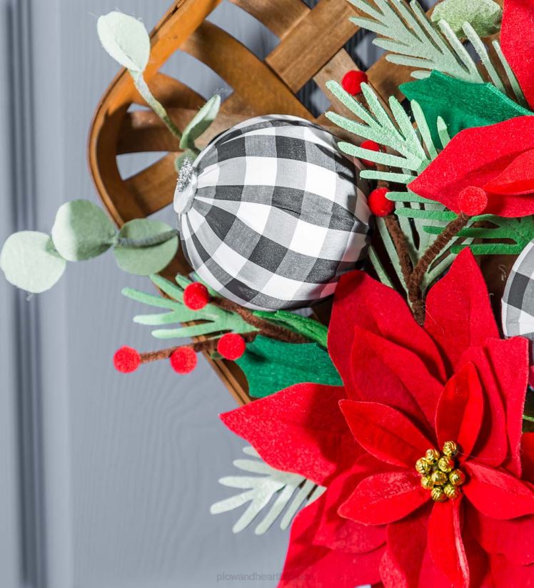 Plow & Hearth articles ménagers décor de porte panier à tabac poinsettia 0BNZ2274