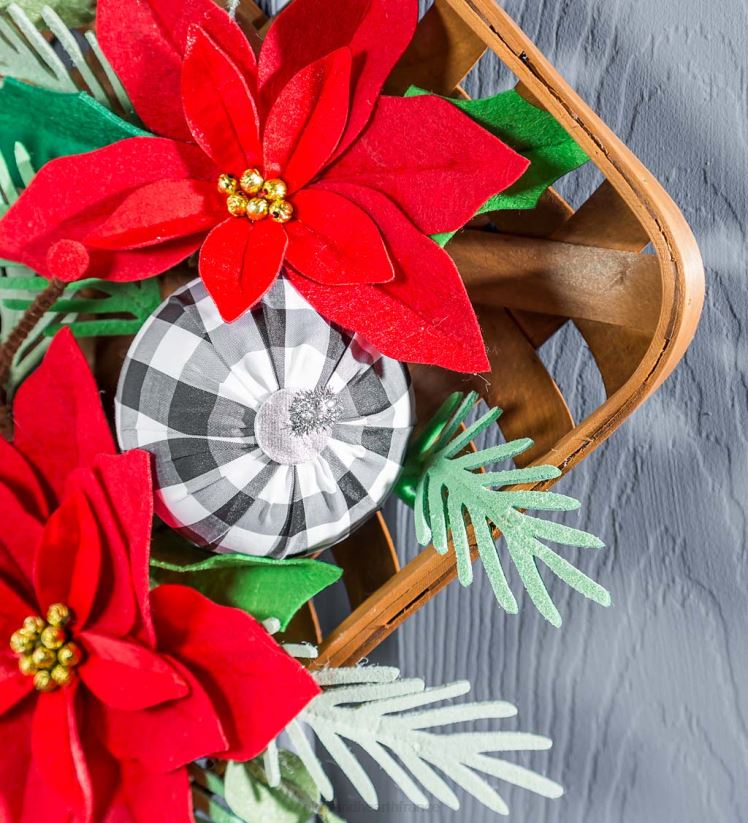 Plow & Hearth articles ménagers décor de porte panier à tabac poinsettia 0BNZ2274