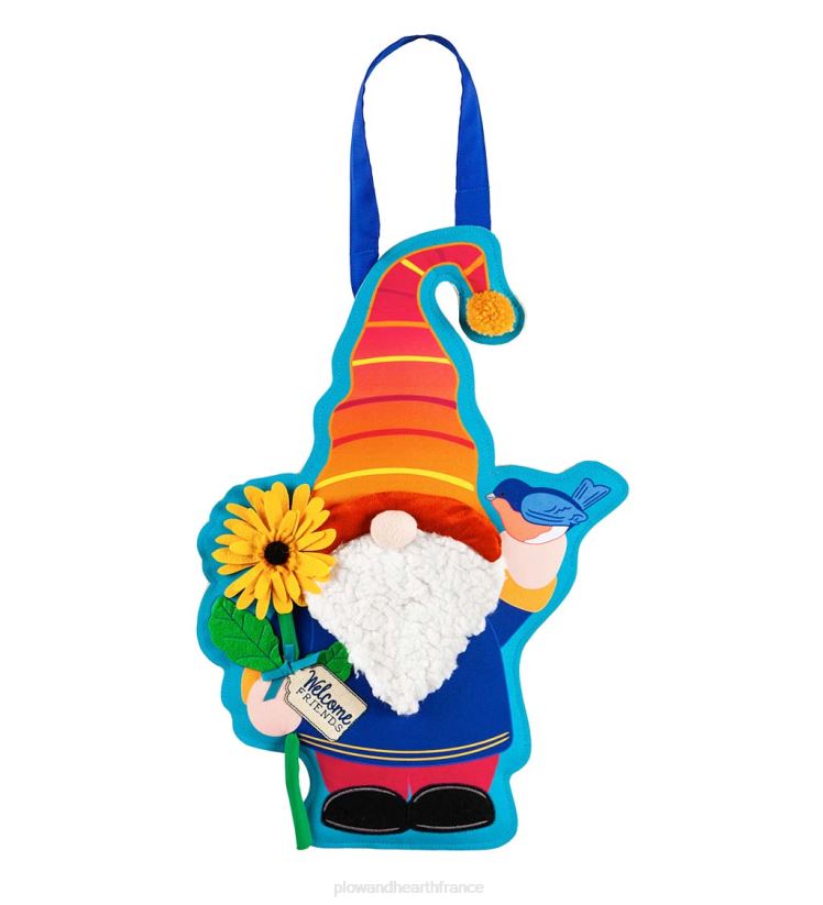 Plow & Hearth articles ménagers décoration de porte de gnome de jardin en toile de jute suspendue 0BNZ1588