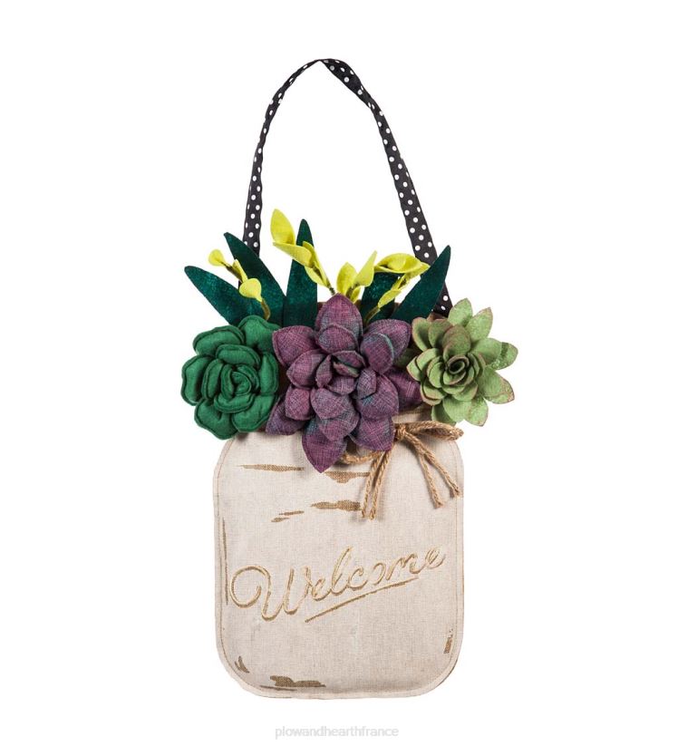 Plow & Hearth articles ménagers décoration de porte de pot Mason succulentes 0BNZ1507