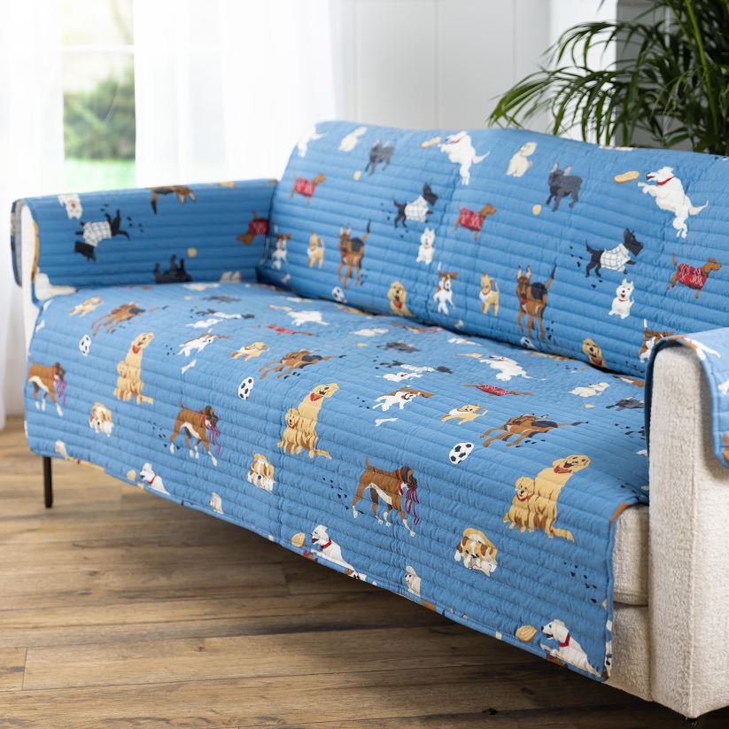 Plow & Hearth articles ménagers housse de protection pour meubles pour animaux de compagnie, design parc à chiens bleu 0BNZ2545