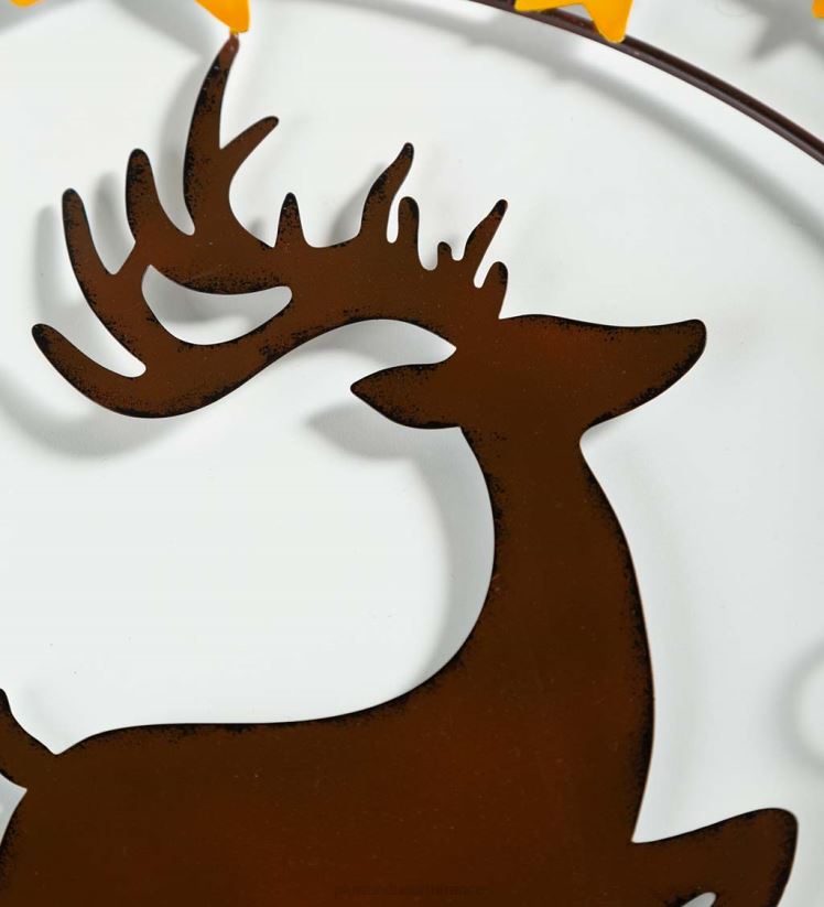 Plow & Hearth articles ménagers couronne en métal de cerfs et d'étoiles 0BNZ1708