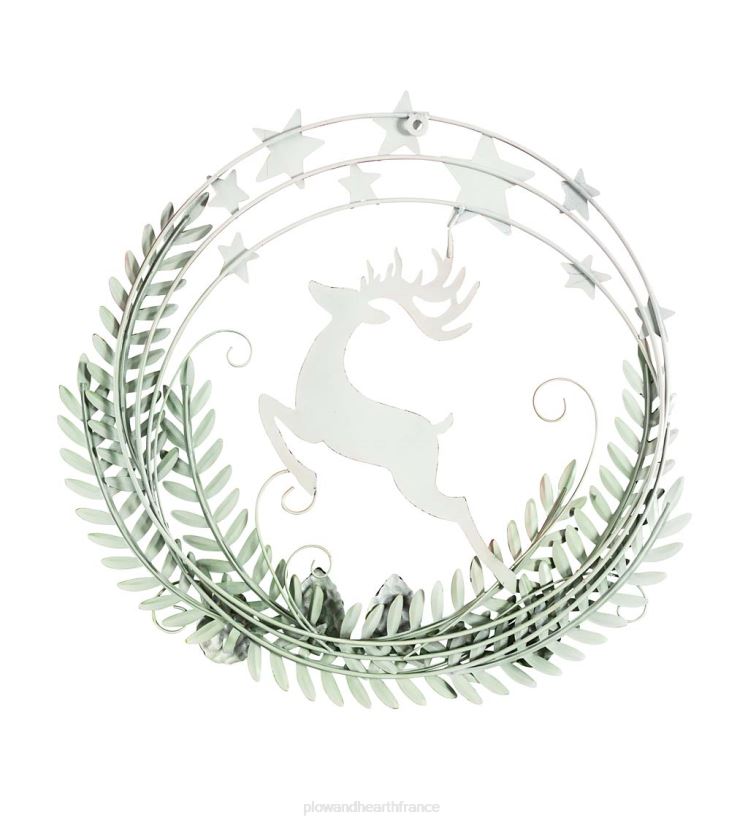 Plow & Hearth articles ménagers couronne en métal de cerfs et d'étoiles 0BNZ1708
