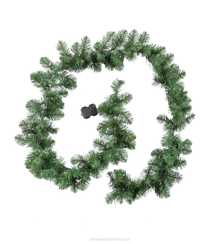 Plow & Hearth articles ménagers ensemble de décoration éclairé en pin Montfair pour porche des Fêtes dans une boîte 0BNZ1711