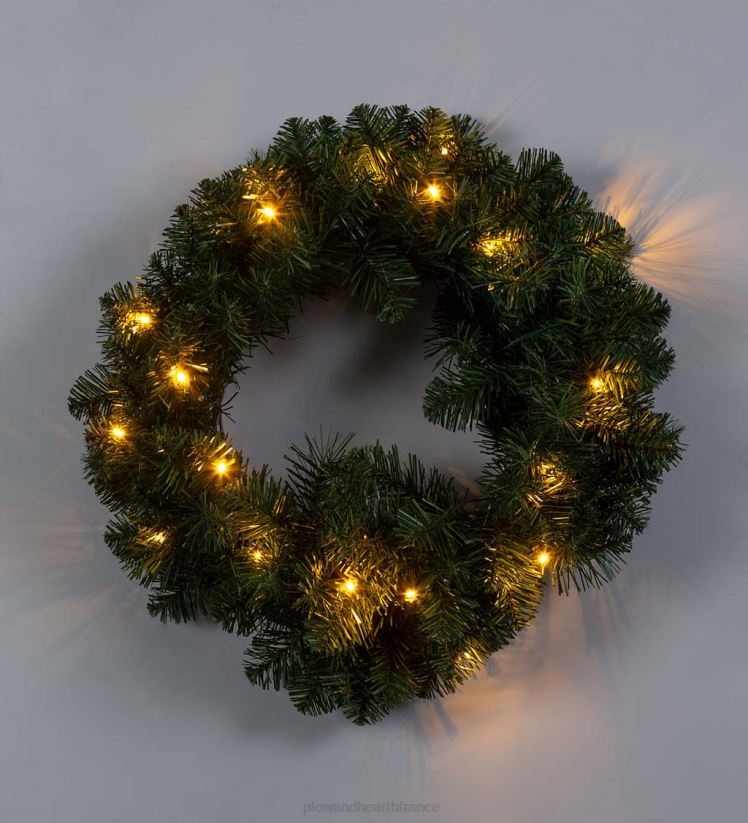 Plow & Hearth articles ménagers ensemble de décoration éclairé en pin Montfair pour porche des Fêtes dans une boîte 0BNZ1711