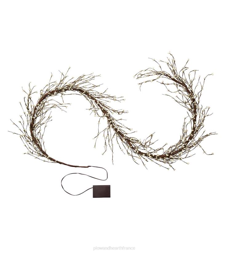 Plow & Hearth articles ménagers guirlande de Noël lumineuse à piles - blanche 0BNZ1694