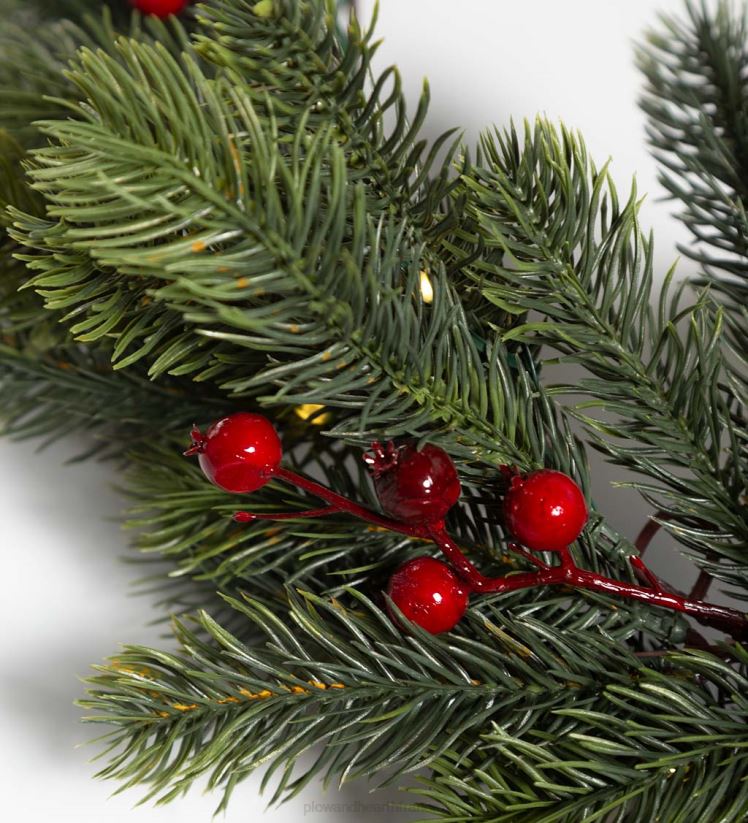 Plow & Hearth articles ménagers guirlande de vacances lumineuse gaulthérie 0BNZ1705